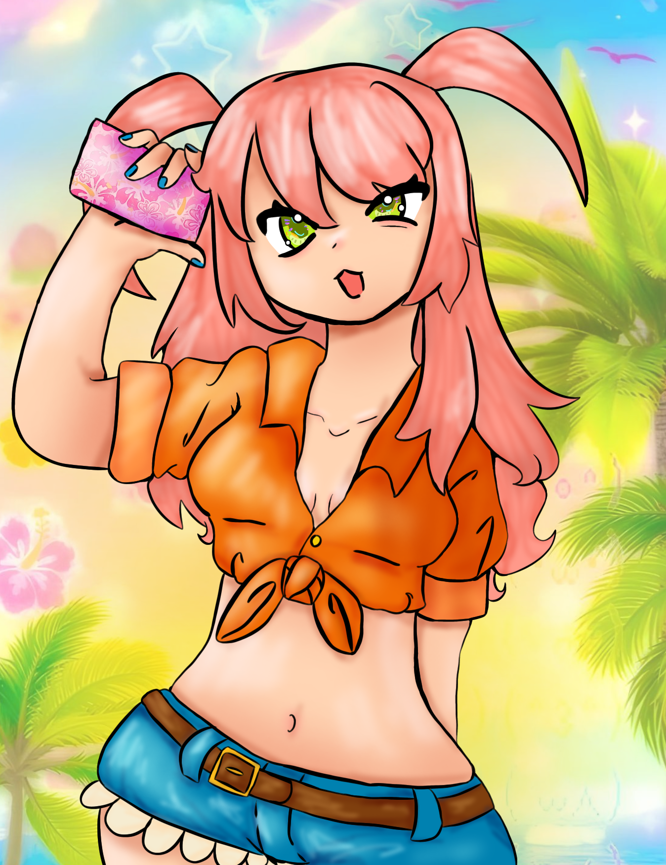 A colorful original character portrait by Kita